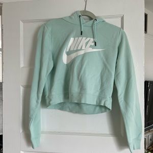 Nike teal cropped hoodie